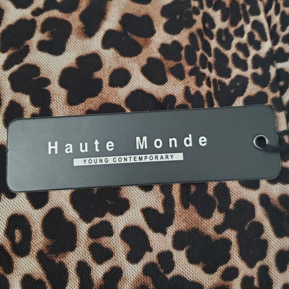 Haute Monde Leopard or Cheetah Print Skirt Size M New Micro-Mesh Lined Pull-on - Picture 4 of 6
